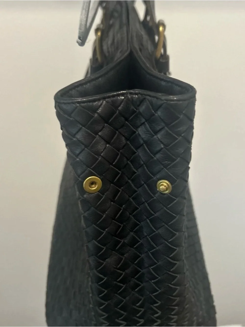 BOTTEGA VENETA Large Napa Tote Bag Intrecciato Leather Used